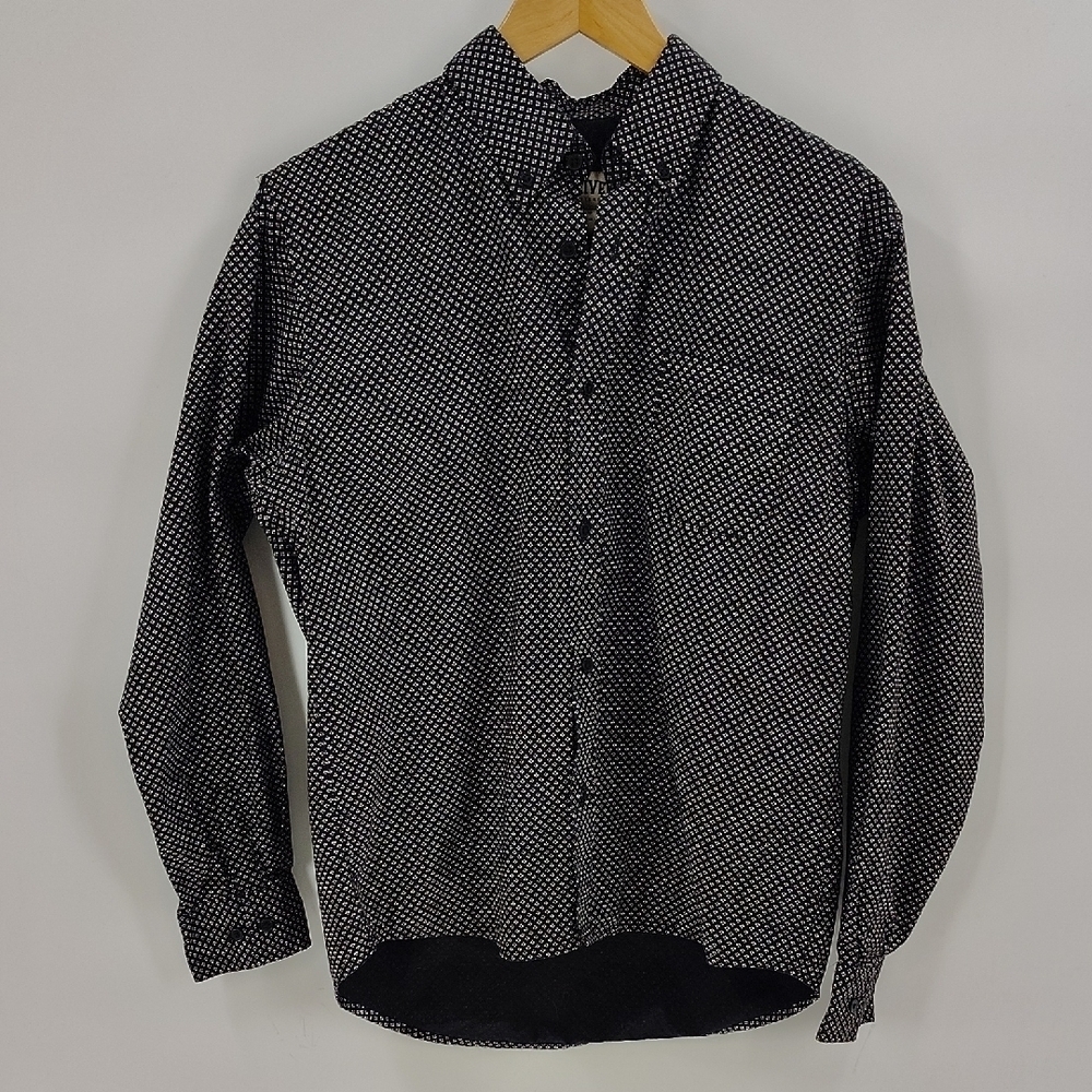 Red River Button Down XXL Boys Black Gray Lined Shirt Long Sleeve